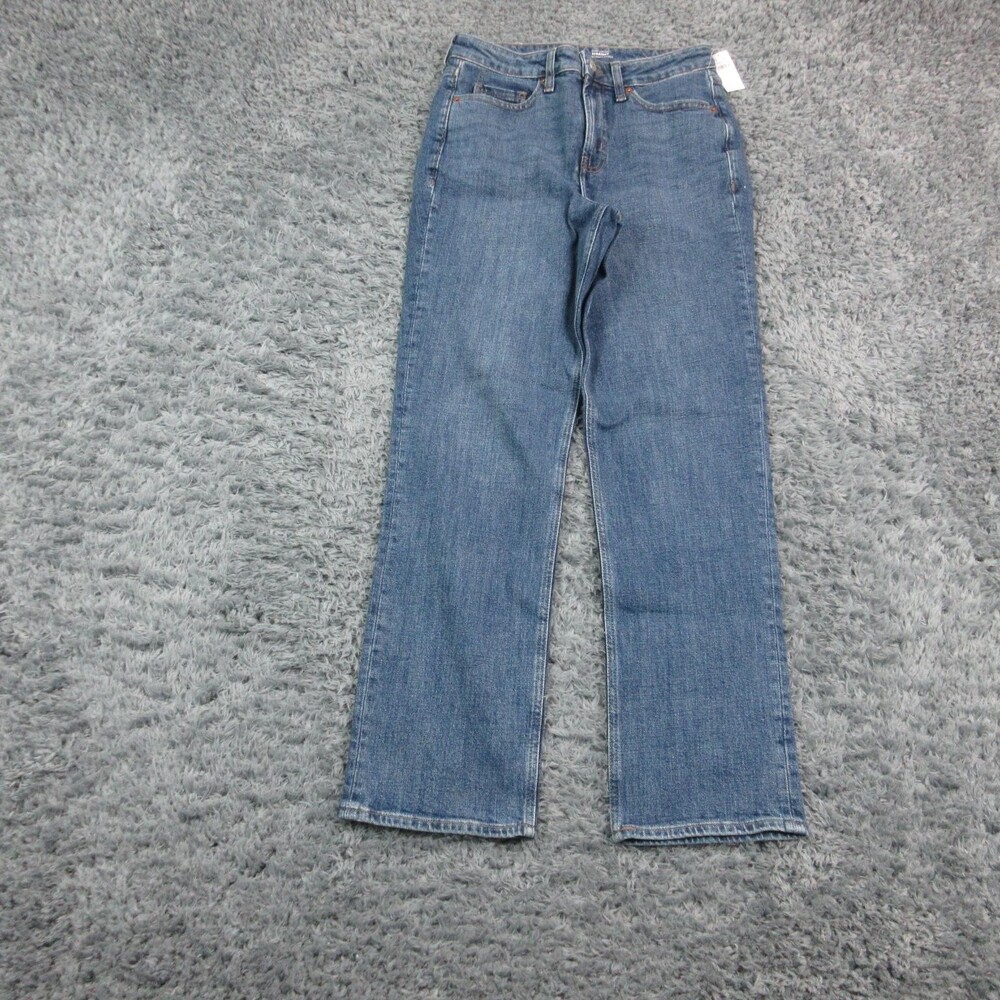 Old Navy Jeans Womens 4 Blue Extra High Rise Straight Denim Stretch 29x30* NWT